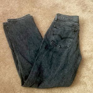 Stylish black low pro straight jeans